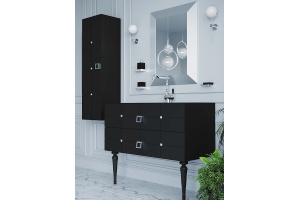 Шкаф пенал Armadi Art Vallessi Avantgarde Piazza 35 подвесной черный - хром - 3