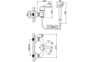 Гигиенический душ D&K Ambrosius Rhein DA1344501 со смесителем - 3