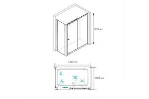 Душевой уголок RGW Classic CL-48 150x100 профиль хром стекло прозрачное - 3