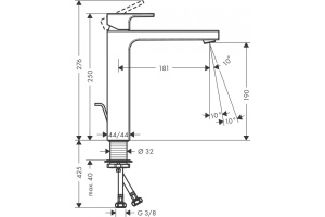 71562000 HG Vernis Shape смеситель для раковины 190 push-open - 3