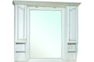 Зеркало-шкаф Bellezza Рим 120 белое патина золото