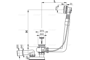 Слив-перелив AlcaPlast  (A550K) - 2