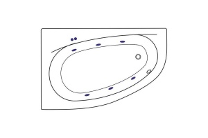 Акриловая ванна Excellent Kameleon 170x110 белая золото левая с гидромассажем - 2