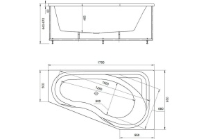 Акриловая ванна Акватек Медея 170x95 R - 2