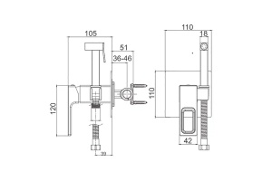 Гигиенический душ Gappo оружейная сталь - 2