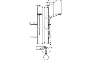 Душевой набор Hansgrohe Raindance Select S 120 3jet со штангой 150 см и мыльницей, хром 27646000 - 2