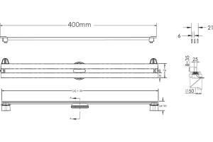Душевой лоток Berges Super Slim 40 хром матовый - 2