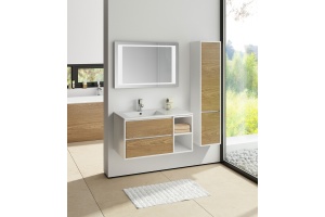 Шкаф-пенал Sanvit Мэри 30 с бельевой корзиной светлое дерево - белый - 2