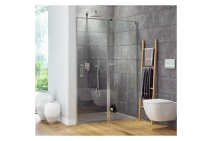 Душевая дверь со стенкой Excellent Mazo 80 профиль хром стекло прозрачное - 2