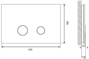 Кнопка смыва Cersanit Stero BU-STE/Blg/Gl черная - 2