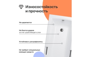 Акриловая ванна DIWO Дмитров 160x75 с каркасом - 3