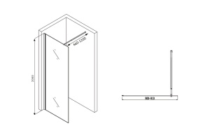 Душевая перегородка Abber Immer Offen (AG61090B) - 2