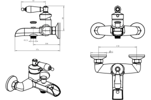 Смеситель для ванны Boheme Vogue бронза с черным - 3