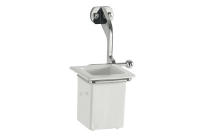 KERASAN Стакан подвесной, стакан керамика белая, держатель хром (СПЕЦ.ЦЕНА из наличия)