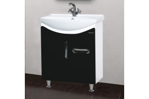 Тумба с раковиной Bellezza Лагуна 65 с ящиком, черная