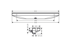 HANSGROHE (Rainfinity FixFit) Полка - шланговое подсоединение с держателем для душевой лейки, правая, хром - 2