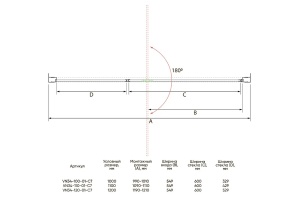 Душевая дверь в нишу Veconi Vianno VN-34 110 см профиль хром (VN34-110-01-C7) - 3