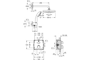 Душевой комплект Grohe Grohtherm 34729000 С ВНУТРЕННЕЙ ЧАСТЬЮ - 2