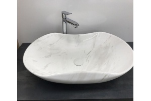 Раковина накладная CeramaLux MNC 66 см под камень/белый, серый (503H012) - 3