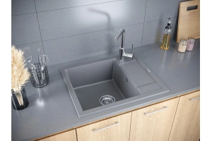 Мойка кухонная Paulmark Optimum 60 серый матовый  - 3