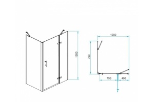 Душевой уголок RGW Passage PA-77B R 120x70 профиль черный стекло прозрачное - 3