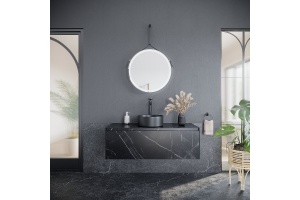 Тумба под раковину подвесная Sancos Stone 120 черная - 2