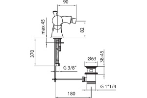 Смеситель Webert Karenina KA710102010 золото для  биде - 2