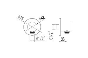Подключение для душевого шланга Lemark LM4383C для LM4322C, LM4922CW, LM7822C, LM7829C, хром - 2