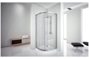 NAA2142 Душевая шторка Alfa (1000х1000х2000) стекло прозрачное хром, R550 (185040) - 3