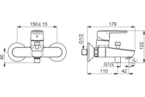 Смеситель для ванны Oras Saga хром (3940Y) - 2
