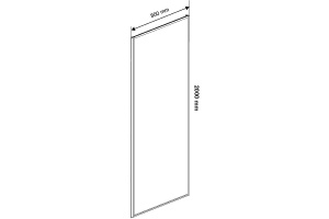 Боковая стенка Vincea Slim Soft 80х200 профиль черный стекло прозрачное - 3
