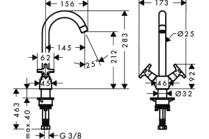 Смеситель Hansgrohe Logis Classic 71285000 для кухонной мойки - 3
