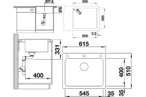 Мойка из гранита Blanco Pleon коричневый (521688) - 2