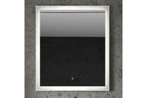 Зеркало STWORKI Эстерсунд 75 белое матовое, с подсветкой, сенсор на зеркале