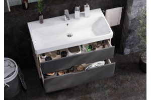 Комплект мебели Aquaton Оливия 90 светлое дерево-серый - 3