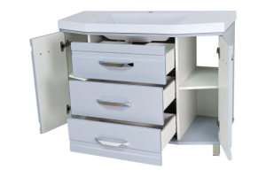 Тумба с раковиной Misty Терра 110 серая глянцевая - 2