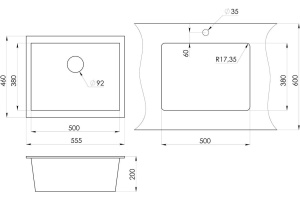 Мойка кухонная Granula GR-5551 арктик - 2