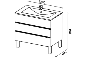 Тумба под раковину Sanvit Авеню-3 120 белый глянец - 3