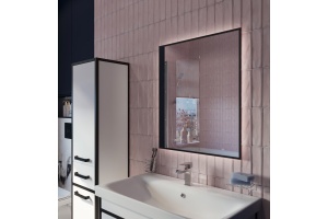 Зеркало DIWO Элиста 60 черное, с подсветкой, прямоугольное, инфракрасный выключатель, настенное - 3