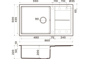 Мойка кухонная Omoikiri Sumi 86 бежевая - 3