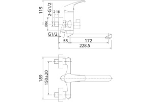 Смеситель Milardo Sterm STESB02M02 для ванны с душем - 3
