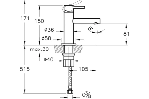 Смеситель для раковины Vitra Origi хром - 3
