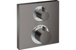 Термостат Hansgrohe Ecostat Square, скрытого монтажа, для 2 потребителей, шлифованный черный хром 15714340