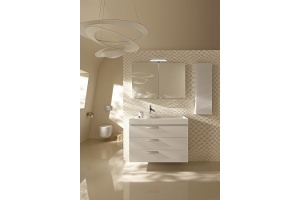 EB1850D-G1C Колонна 40 см, шарниры справа, серая внутренняя отделка, отделка белый лак - 3