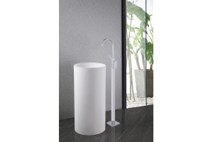 Смеситель для раковины напольный Abber Wasserfall хром - 2