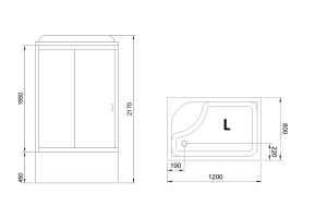 Душевая кабина Royal Bath 120х80 левая хром стекло прозрачное - 2