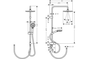 Душевая стойка Hansgrohe Vernis Blend Showerpipe 200 1jet Reno 26272000 - 3