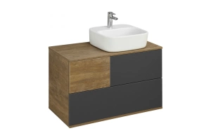 Тумба с раковиной Одри 42 Aquaton Терра 85 светлое дерево-серый