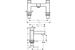 Смеситель на борт ванны Hansgrohe Vernis Shape черный матовый - 2