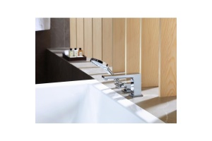 Смеситель на край ванны, на 3 отверстия, однорычажный, с рукояткой-петлей Metropol Hansgrohe 74551000 - 2